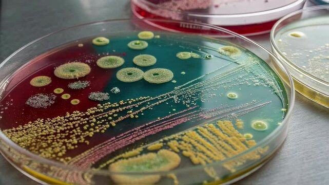 The mysterious world of microorganisms: mold under the glass of a Petri dish