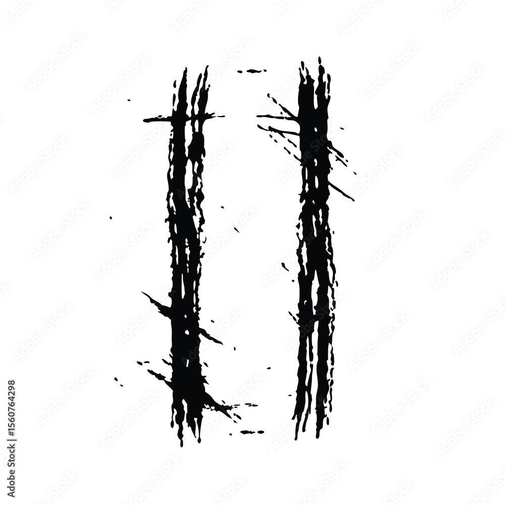 Poster artistic black stroke elements with transparency suitable for various design projects