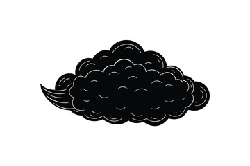 Black fluffy cloud with white highlights vector