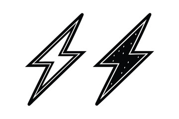 Black lightning bolt icons symbol electric