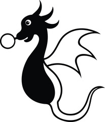 vector illustration of a black duck