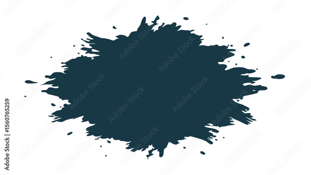 Poster artistic ink blot element with transparency for modern design applications