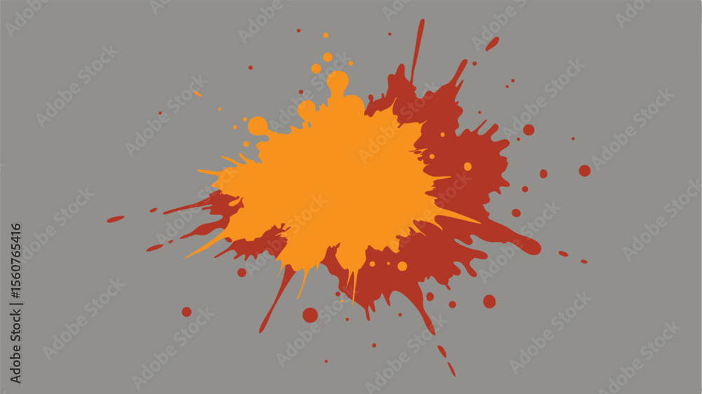 Poster artistic splatter design in warm colors with transparency suitable for diverse projects