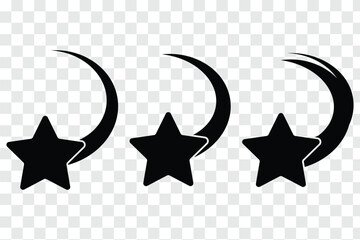 shooting star vector illustration, symbolized by a falling star icon. Meteoroid, comet, asteroid, stars. eps 10