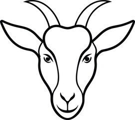 vector image of  head goat
