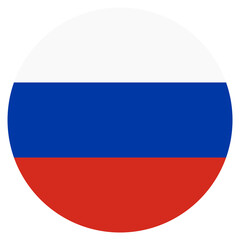 russian flag circle with white border on transparent background png