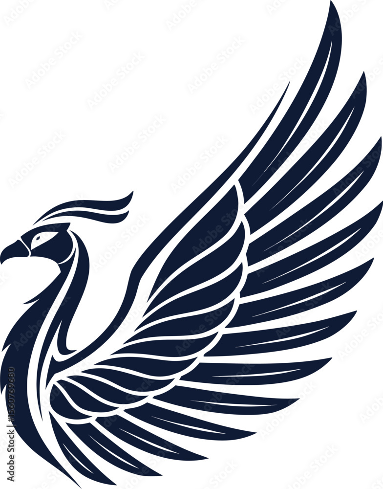 Aufkleber stylized abstract wing icons in a flat vector design suitable for graphic design projects branding a
