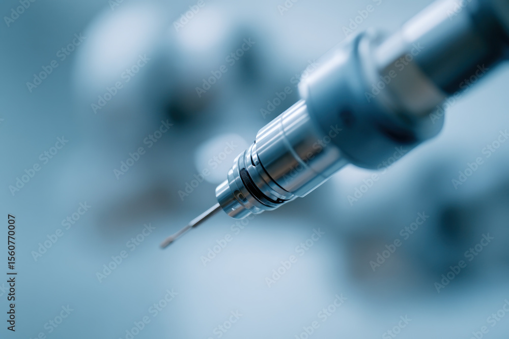 Poster focused shot of a precision tool designed for automation tasks within a manufacturing facility, show