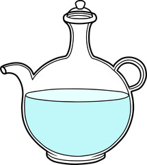 water bottle line vector illustration isolated on white background