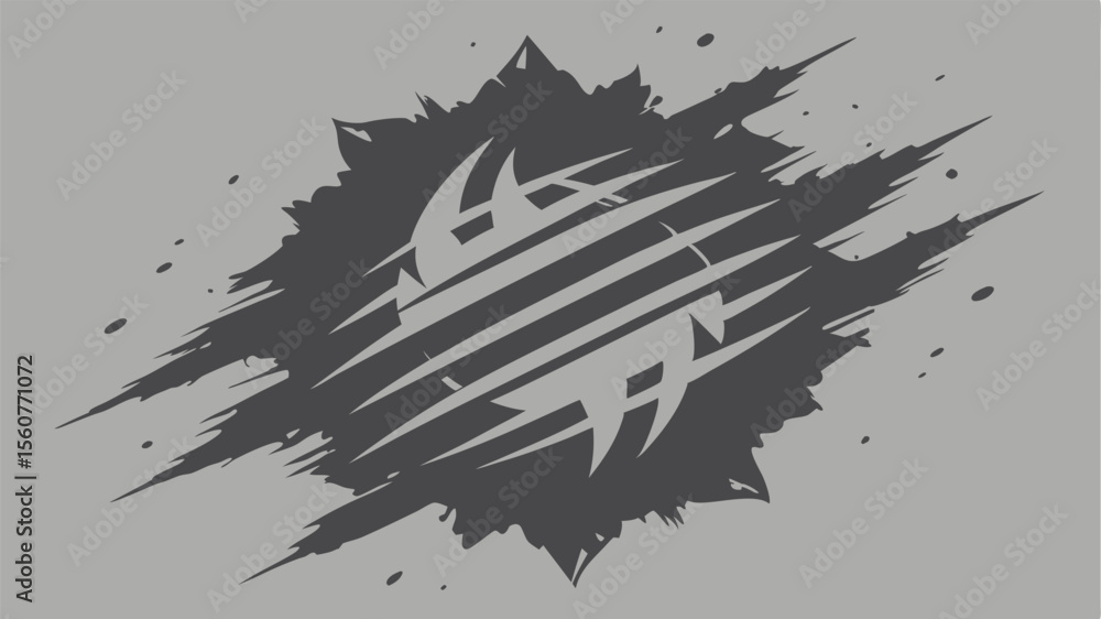 Poster dynamic grayscale scratch mark design element suitable for various design projects