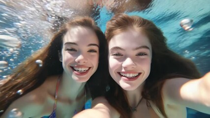 Tropical beauty video: female charm, flawless figure, sunny location, ocean vibe, vacation spirit, blissful moment, pretty smile, beach air, sea delight, water joy, peaceful leisure, paradise base