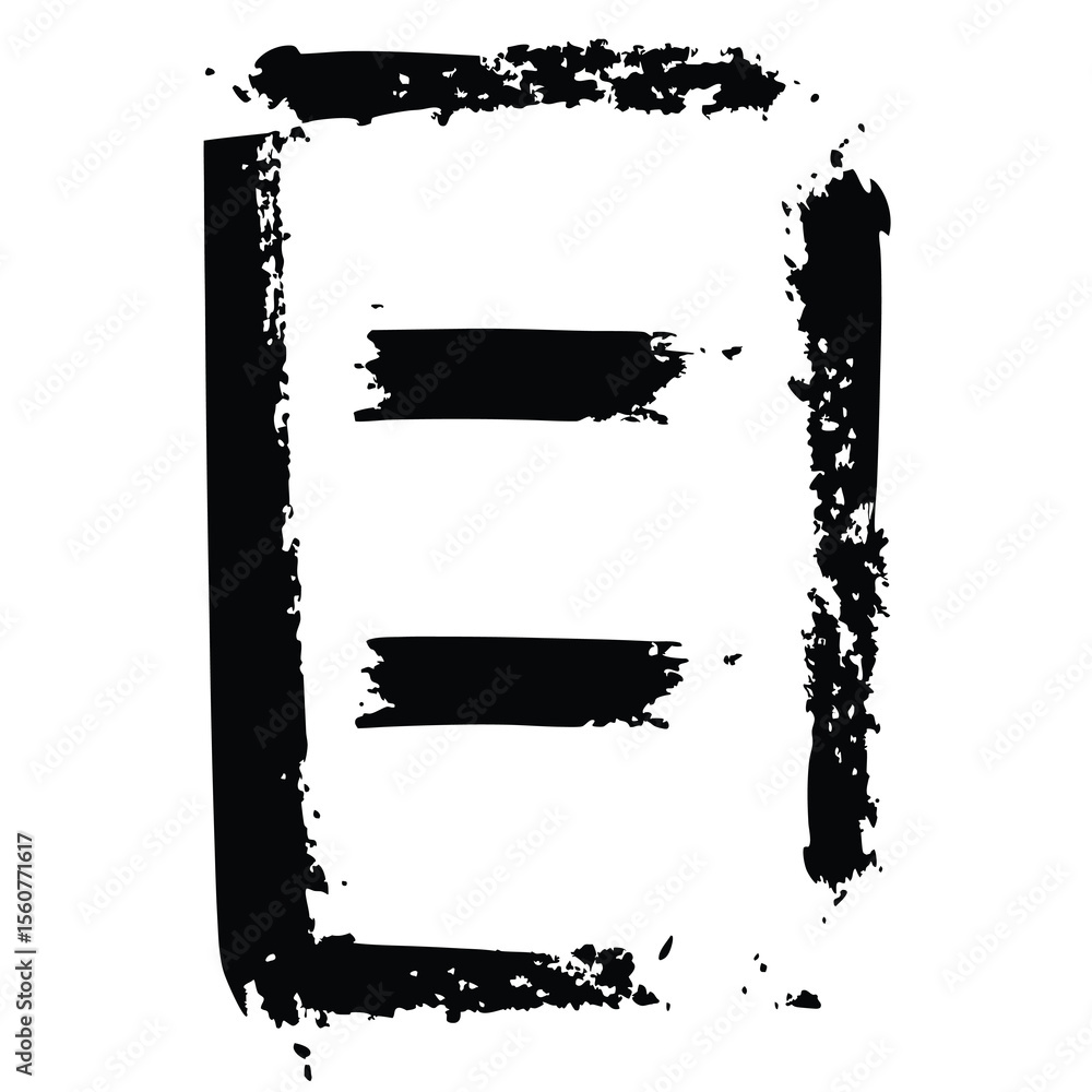 Poster grunge brush stroke frame with two horizontal lines for creative design projects