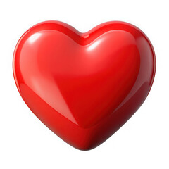 Shiny red heart shape symbol isolated on transparent background