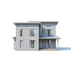 Modern Two-Story House Design Contemporary Home Architectural Rendering