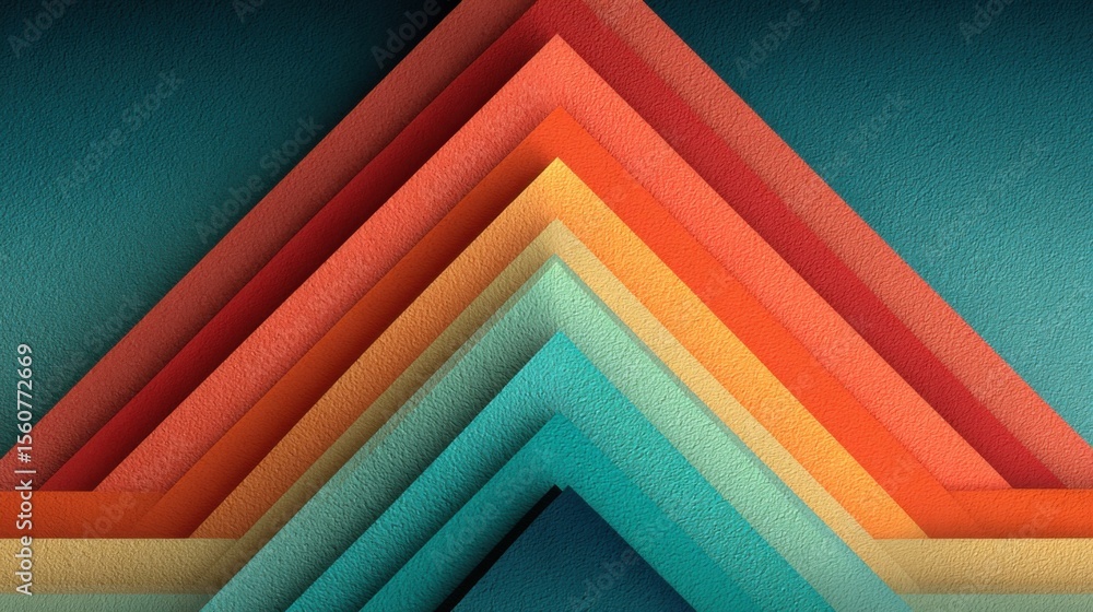 Aufkleber a collection of layered paper pieces forms an abstract geometric design. warm colors like orange and