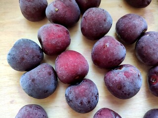 Frozen Cherries on Table