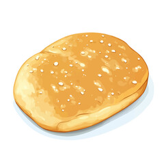 2D flat vector illustration of a Bannock in icon style, isolated on white background