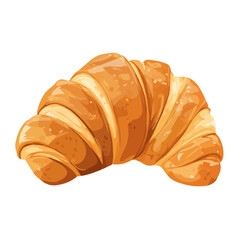 2D flat vector illustration of a Croissant in icon style, isolated on white background