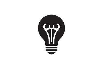 A bulb silhouette with a simple, understated design set against a white background Simple