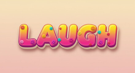 Joyful Colorful Laugh Typography Design