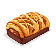 Beef Wellington, flat style 2D vector image, isolated on a white background
