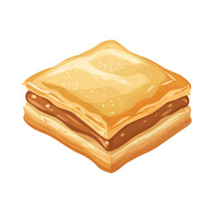 Flat 2D Baklava illustration, vector graphic in icon style, on white background