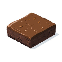 2D flat vector illustration of a Brownie in icon style, isolated on white background