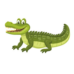 2D flat vector illustration of a Alligator in icon style, isolated on white background
