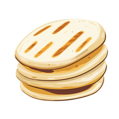 Flat 2D Arepas illustration, vector graphic in icon style, on white background