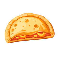 Calzone, flat style 2D vector image, isolated on a white background