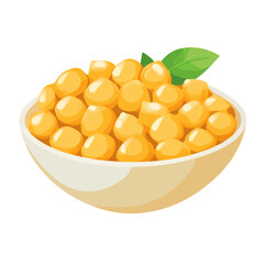 2D flat vector illustration of a Chickpeas in icon style, isolated on white background