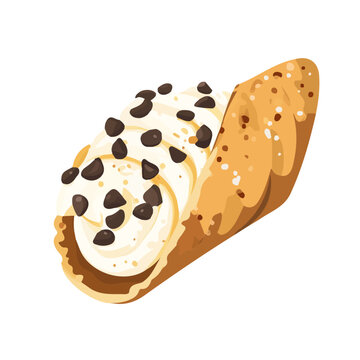cannoli dessert with chocolate chips clip art preview