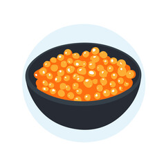Minimal flat vector of a Caviar, 2D icon-style illustration on white background
