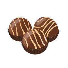 2D flat vector illustration of a Chocolate Truffles in icon style, isolated on white background