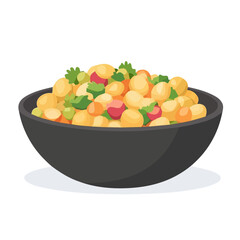 Chana Chaat, flat style 2D vector image, isolated on a white background
