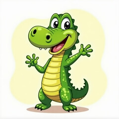 Fototapeta premium A friendly cartoon crocodile