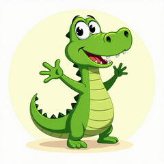 Fototapeta premium A friendly cartoon crocodile