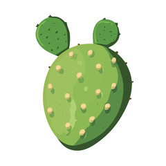 Cactus Pear, flat style 2D vector image, isolated on a white background
