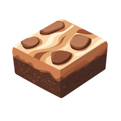 Brownie, flat style 2D vector image, isolated on a white background