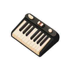 Accordion Keys, flat style 2D vector image, isolated on a white background
