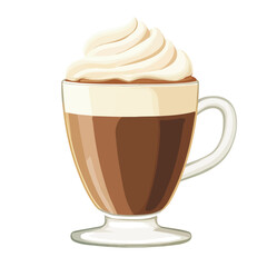 Caffe Mocha, flat style 2D vector image, isolated on a white background