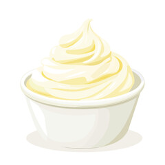 Minimal flat vector of a Clotted Cream, 2D icon-style illustration on white background