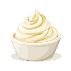 Clotted Cream, flat style 2D vector image, isolated on a white background