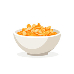 2D flat vector illustration of a Cereal in icon style, isolated on white background