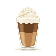 Flat 2D Coffee Float illustration, vector graphic in icon style, on white background