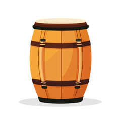 Conga Drum, flat style 2D vector image, isolated on a white background