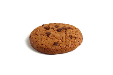  There are oatmeal cookies on a white background.
