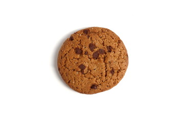 There are oatmeal cookies on a white background.