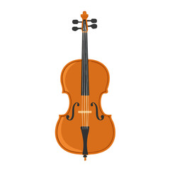 Obraz premium Flat 2D Cello Bow Frog illustration, vector graphic in icon style, on white background