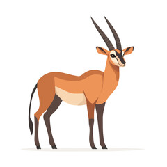 Minimal flat vector of a Antelope, 2D icon-style illustration on white background
